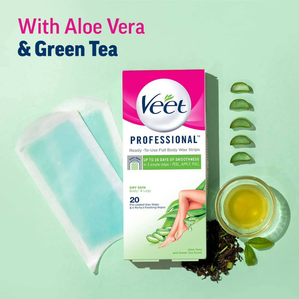 Veet Professional Waxing Strips for Women - Dry Skin - Swadesiicart
