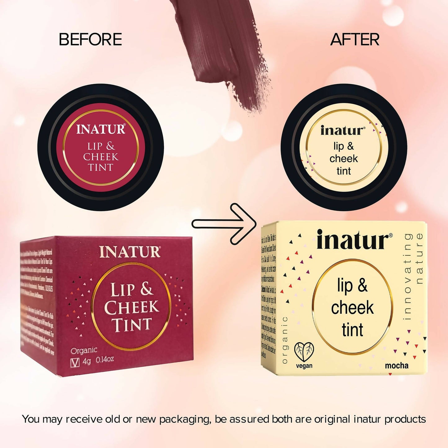 Inatur Lip and Cheek Tint Mocha - Swadesiicart