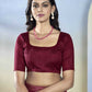 Burgundy Georgette Designer Printed Ready to Wear Saree - Samyana | Swadesiicart