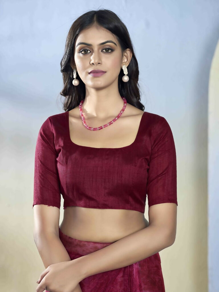 Burgundy Georgette Designer Printed Ready to Wear Saree - Samyana | Swadesiicart