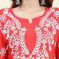 HOUSE OF KARI Floral Embroidered Chikankari Pure Cotton Straight Kurta With Trousers | Swadesiicart