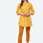 Biba Women Yellow Pleated And Panelled Puff Sleeves Kurti - Swadesiicart