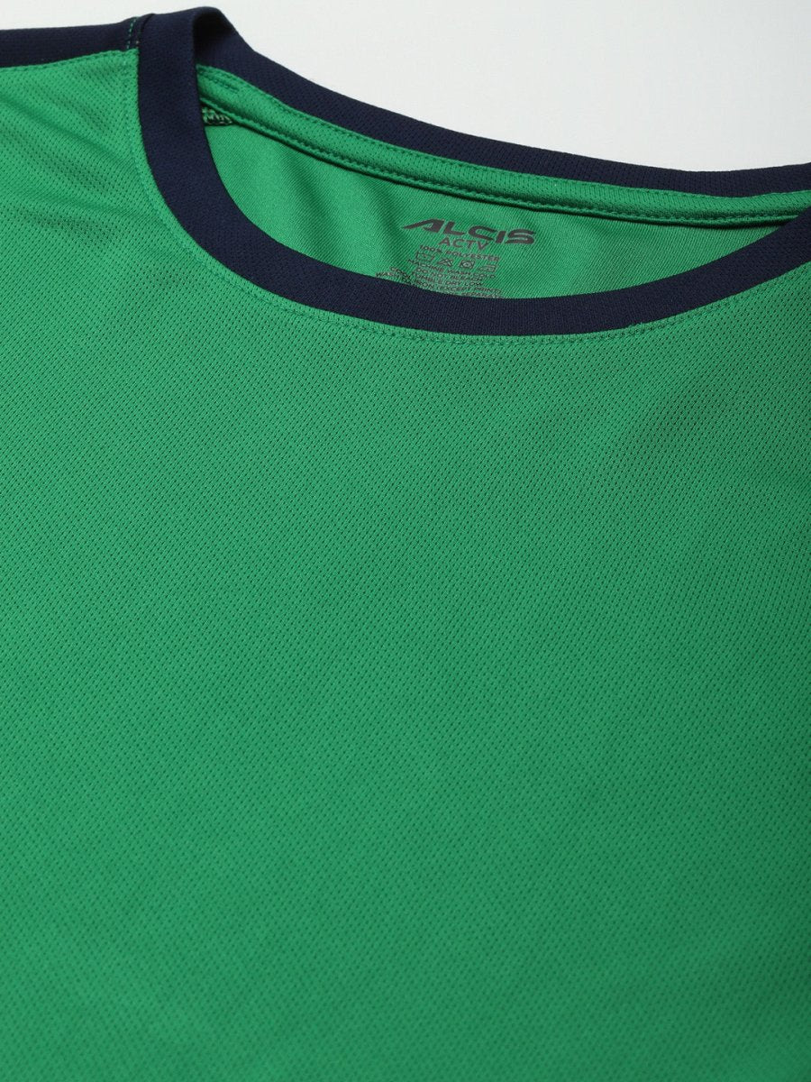 Alcis Men Green Printed Slim Fit T-shirt | Swadesiicart