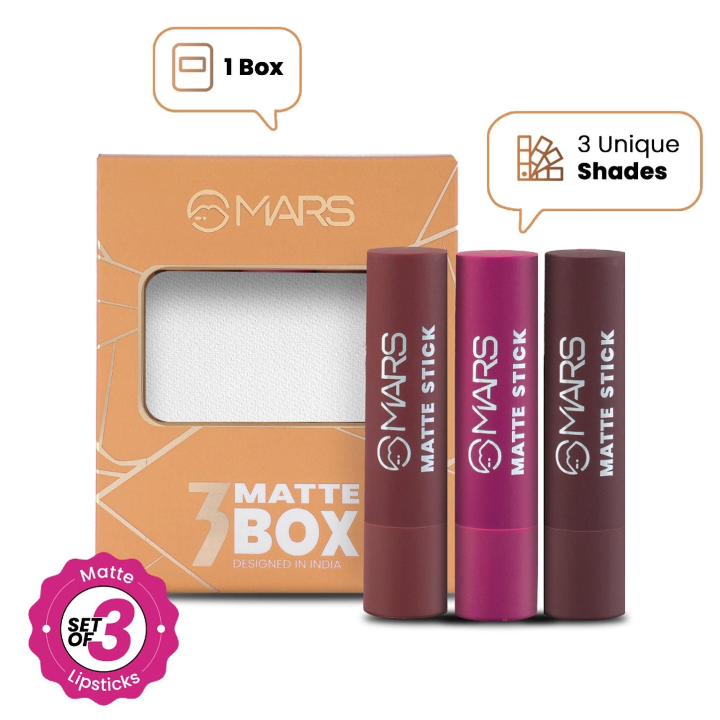 MARS Cosmetics Matte Lipsticks Box - All Rounder - Swadesiicart