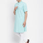 Even Apparels Green Pure Cotton Men's H/S Kurta With Band Collar | Swadesiicart