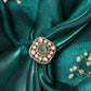 Ruby Raang Gold Polished Green Kundan And Stone Ring | Swadesiicart