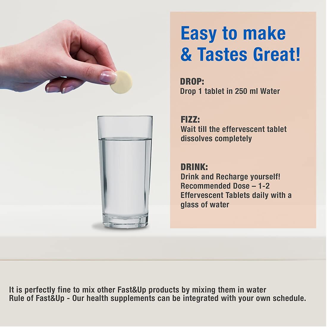 Fast&Up Reload O.R.S Effervescent Electrolyte Tablets - Orange - Swadesiicart