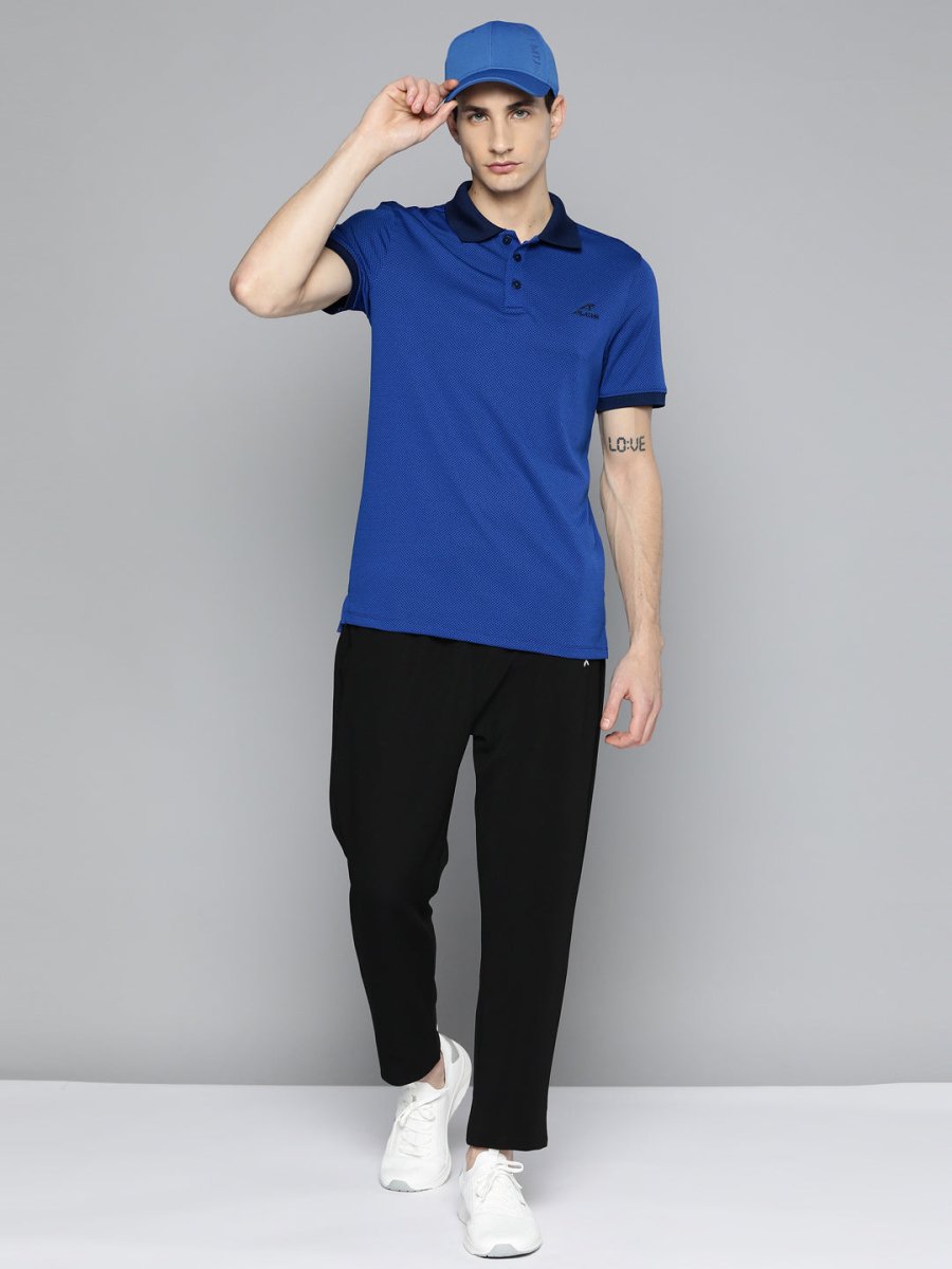 Alcis Men Colourblocked Polo Collar Dry Tech Slim Fit Sports T-shirt | Swadesiicart