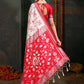 Shree Shyam Fashion Devistuti Red White Linen Cotton Saree