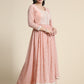 Kalini Women Peach-Coloured Ethnic Motifs Embroidered Empire Thread Work Kurta with Sharara & With Dupatta | Swadesiicart