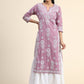 HOUSE OF KARI Floral Embroidered Chikankari Cotton Kurta | Swadesiicart