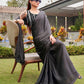Tikhi Imli Striped Satin Ready to Wear Saree | Swadesiicart
