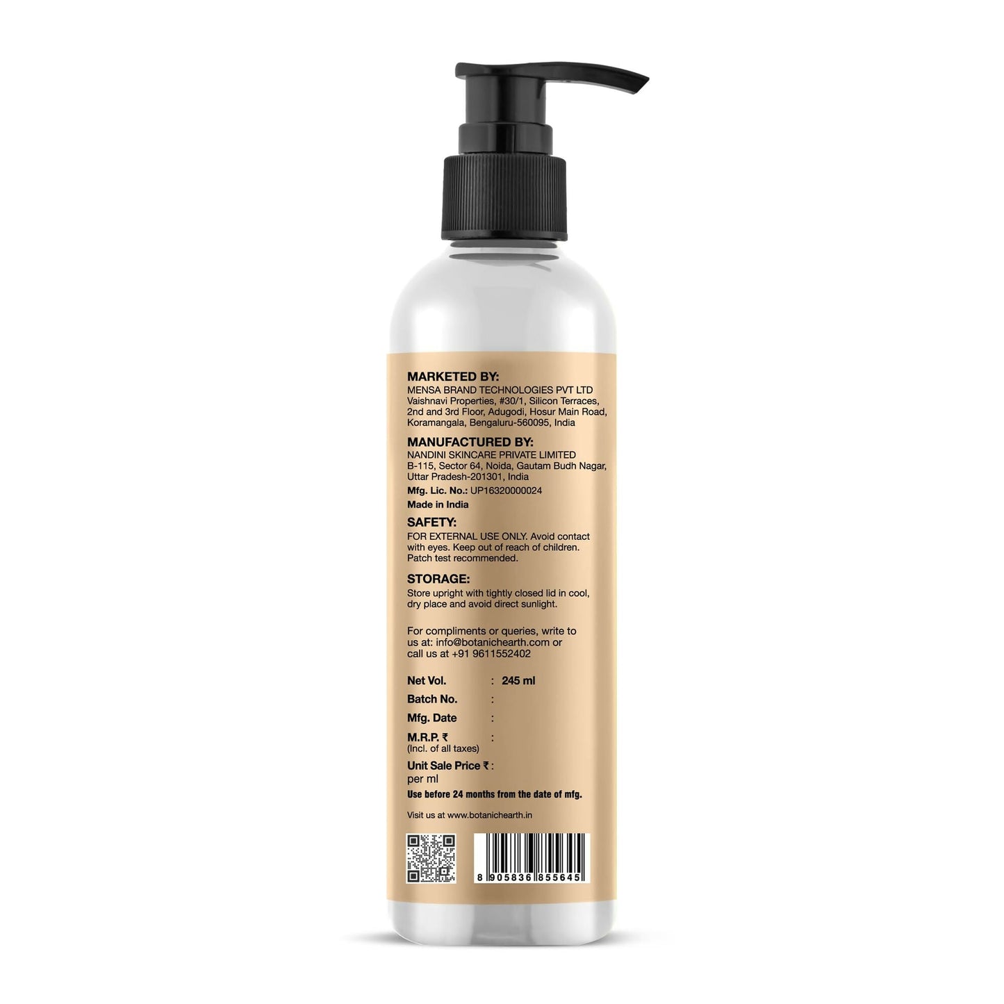 Botanic Hearth Oat & Niacinamide Body Wash Moisturizing & Skin Whitening