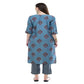Lagi Women's Turquoise Blue Printed Straight Kurta & Pant (MC39A) | Swadesiicart