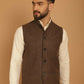 Even Apparels Pure Wool Nehru Jacket - Brown | Swadesiicart