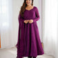 Joban Fashion Wine Kurta Set Georgette Sequence Embroidery Work - Swadesiicart