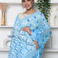 Very Much Indian Jamdhani Cotton Saree - Powder Blue | Swadesiicart