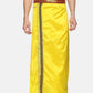 Sethukrishna Men Yellow & Green Solid Readymade Veshti Dhoti | Swadesiicart