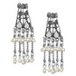 Cardinal Silver-Toned Mirror Studded & Beaded Oxidised Choker Jewellery Set | Swadesiicart