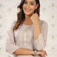 Ode by House of Pataudi Striped Round Neck Straight Cotton Kurta - Swadesiicart