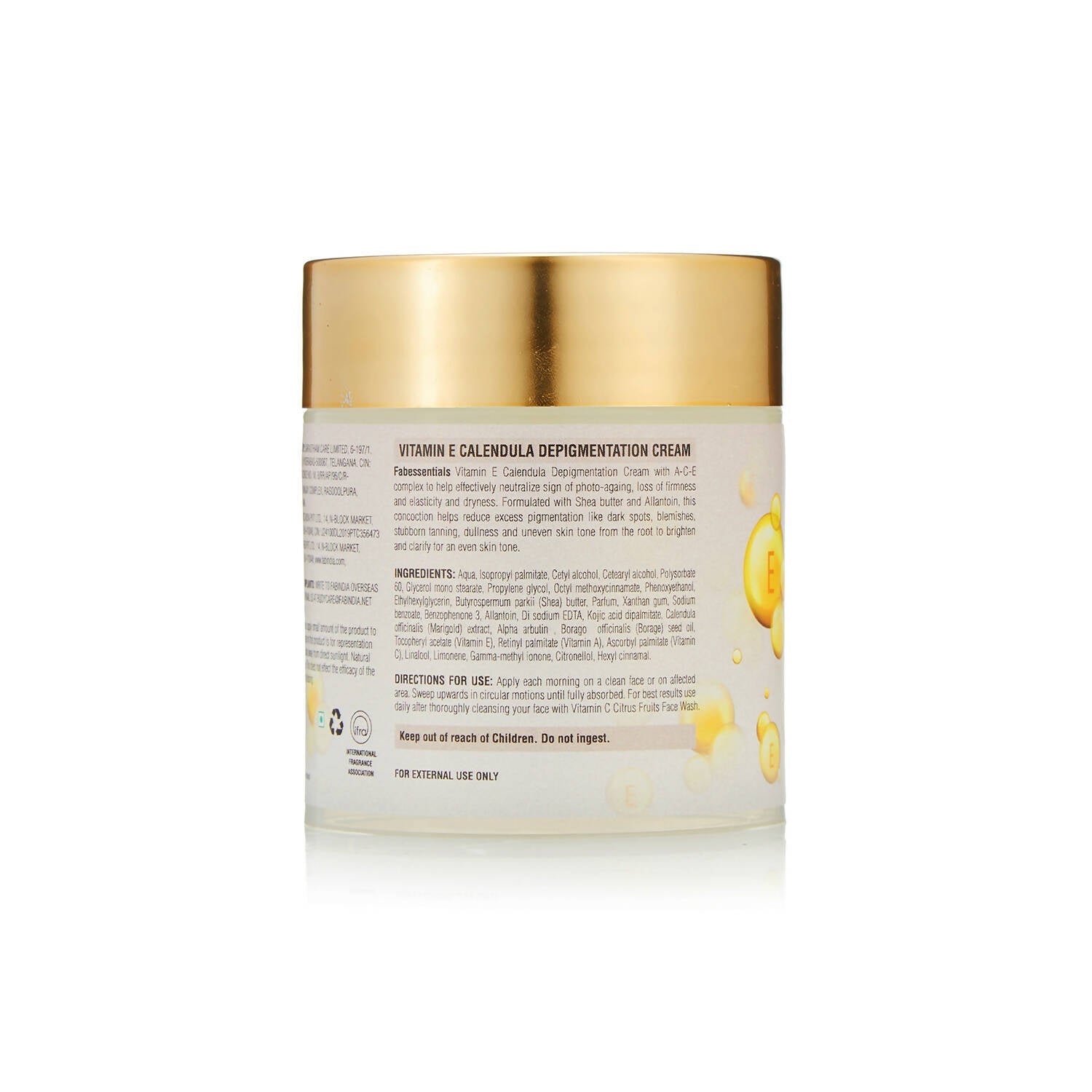 Fabessentials Vitamin E Calendula Depigmentation Cream - Swadesiicart
