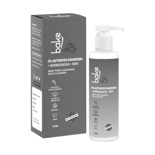 Bake 5% Activated Charcoal Face Cleanser | Swadesiicart