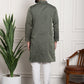 Sojanya Men Green & Off-White Woven Design Kurta with Churidar | Swadesiicart