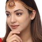 Yellow Chimes Gold-Toned Green Kundan Layered Temple Bridal Traditional Matha Patti | Swadesiicart
