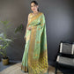 Joban Fashion Banarasi Light Green Woven Woven Soft Silk Saree | Swadesiicart