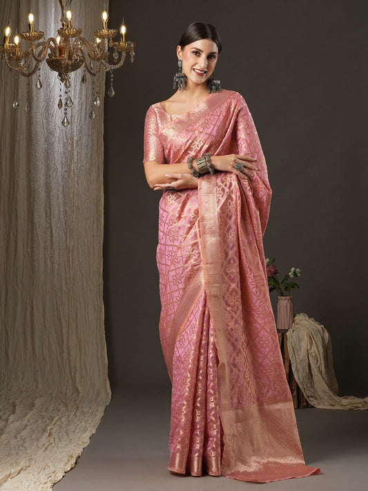 Saree Mall Ethnic Motifs Woven Design Zari Banarasi Traditional Sarees | Swadesiicart