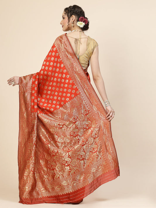 Kalini Ethnic Motifs Woven Design Jacquard Zari Banarasi Saree | Swadesiicart