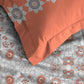 MYTRIDENT Grey White Floral Pure Cotton 144 TC Queen Bedsheet With 2 Pillow Covers - Swadesiicart