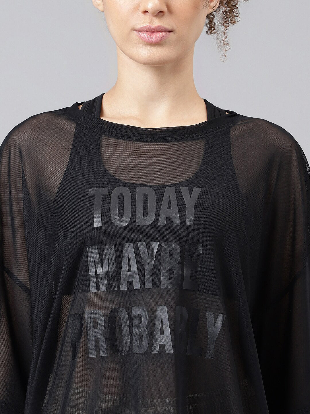 MKH Typography Printed Relaxed Fit Sheer Dri-FIT T-shirt - Swadesiicart