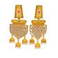 Yellow Traditional Gold-Polished Meenakari Jhumka Jhumki Earrings Indian Jewellery For Women Girls By House of Ree - Swadesiicart
