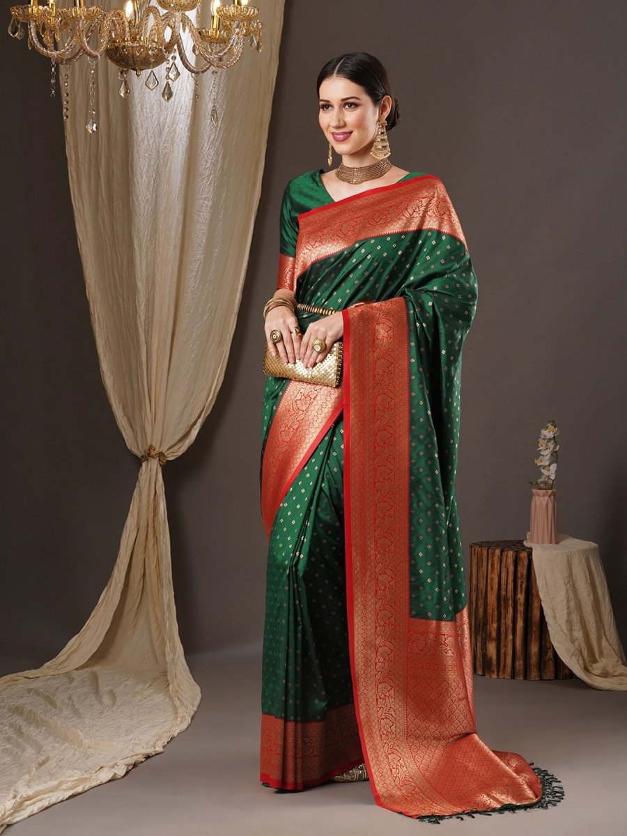 Anouk Zari Silk Blend Banarasi Saree | Swadesiicart