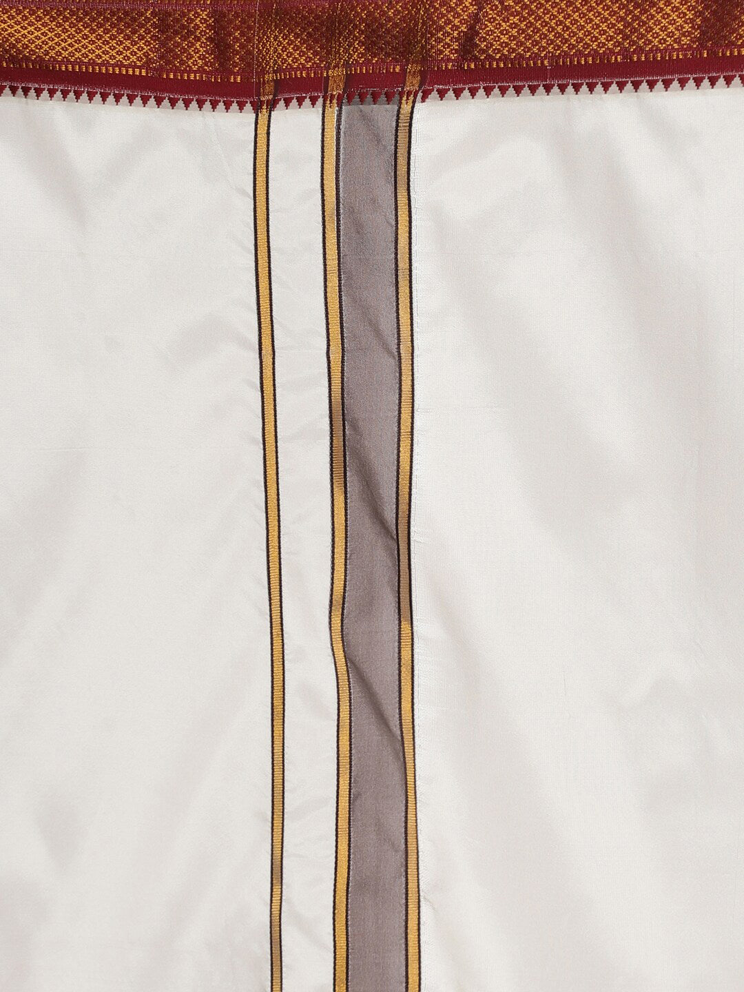 Sethukrishna Men Off White Solid Art Silk Dhotis | Swadesiicart