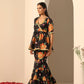 Pomcha Jaipur Black Gul Narangi Sharara Set | Swadesiicart
