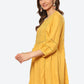 Biba Women Yellow Pleated And Panelled Puff Sleeves Kurti - Swadesiicart