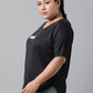 MKH Women Plus Size Typography Printed Drop shoulder Sleeves Dri-FIT Relaxed Fit T-shirt - Swadesiicart