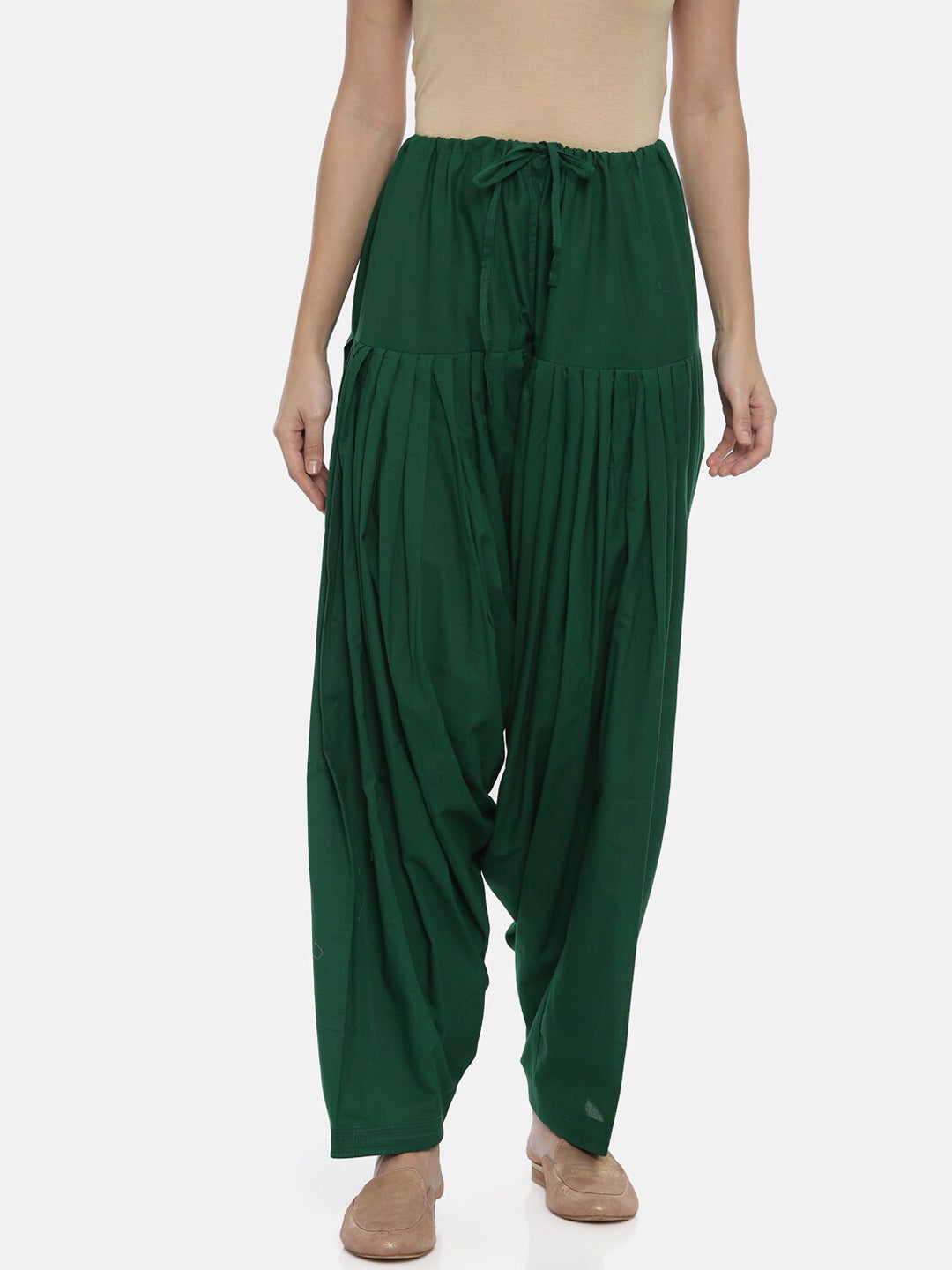 Souchii Women Green Pure Cotton Patiala - SOUCHII