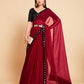 Sangria Women Red Ready to wear Saree | Swadesiicart