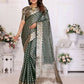 Aastha Fashion Dark Green Organza Silk Weaving Saree