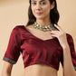 Brown Organza Swaroski Diamond Work Saree with Unstitched Blouse - Radha