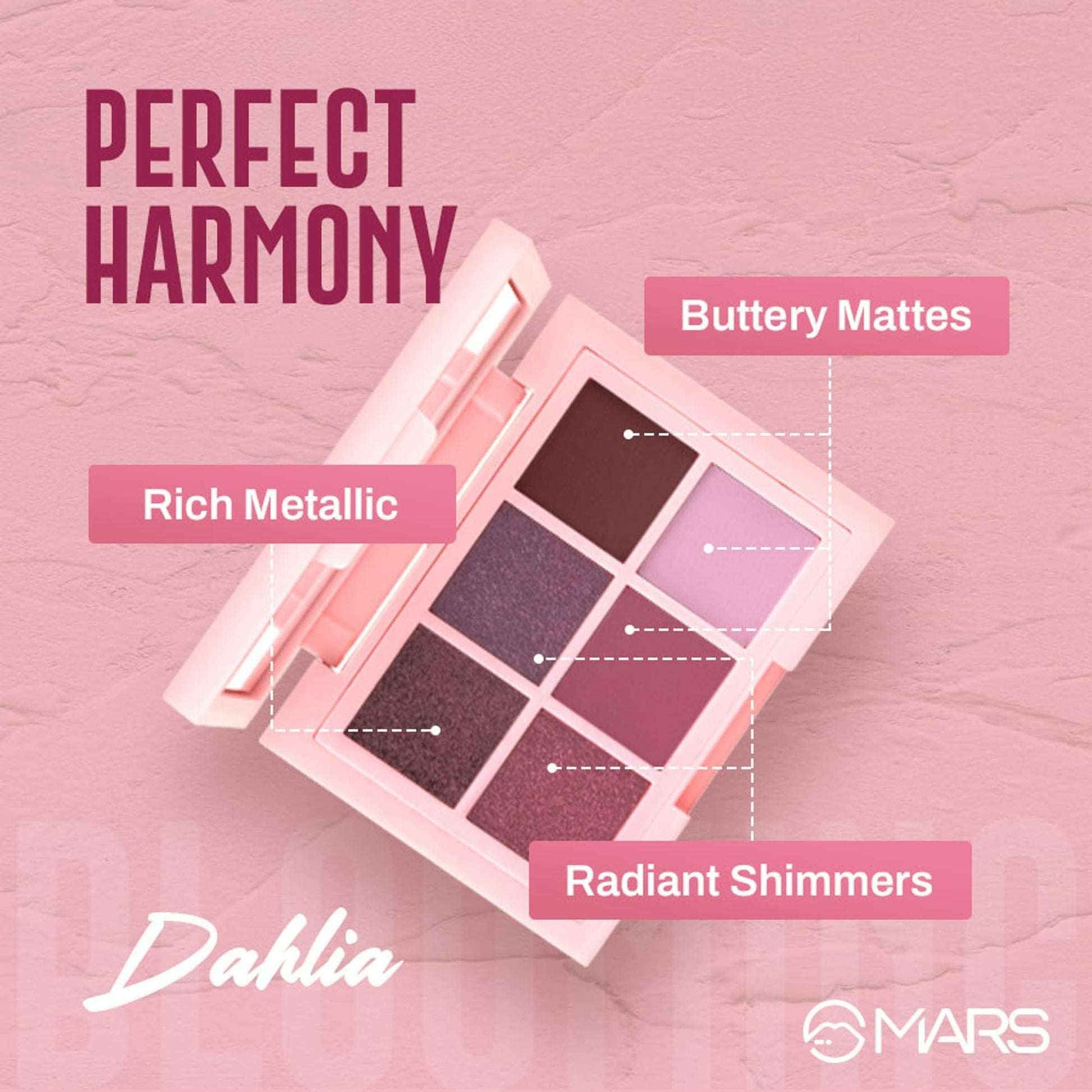 MARS Cosmetics Blooming Matte & Shimmer Eyeshadow Palette - 02 Dahlia - Swadesiicart