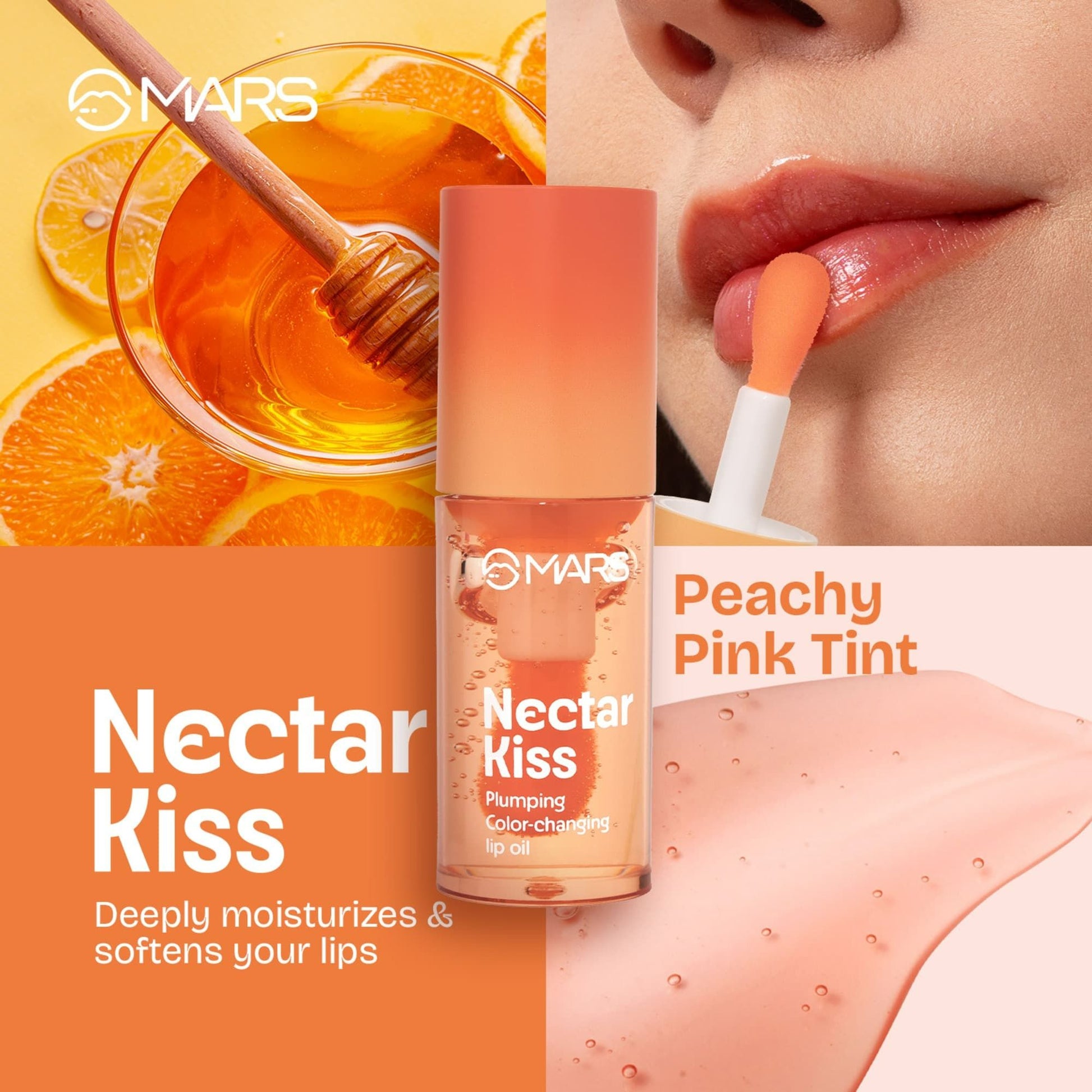 MARS Cosmetics Plumping Color Changing Lip Oil - Nectar Kiss - Swadesiicart