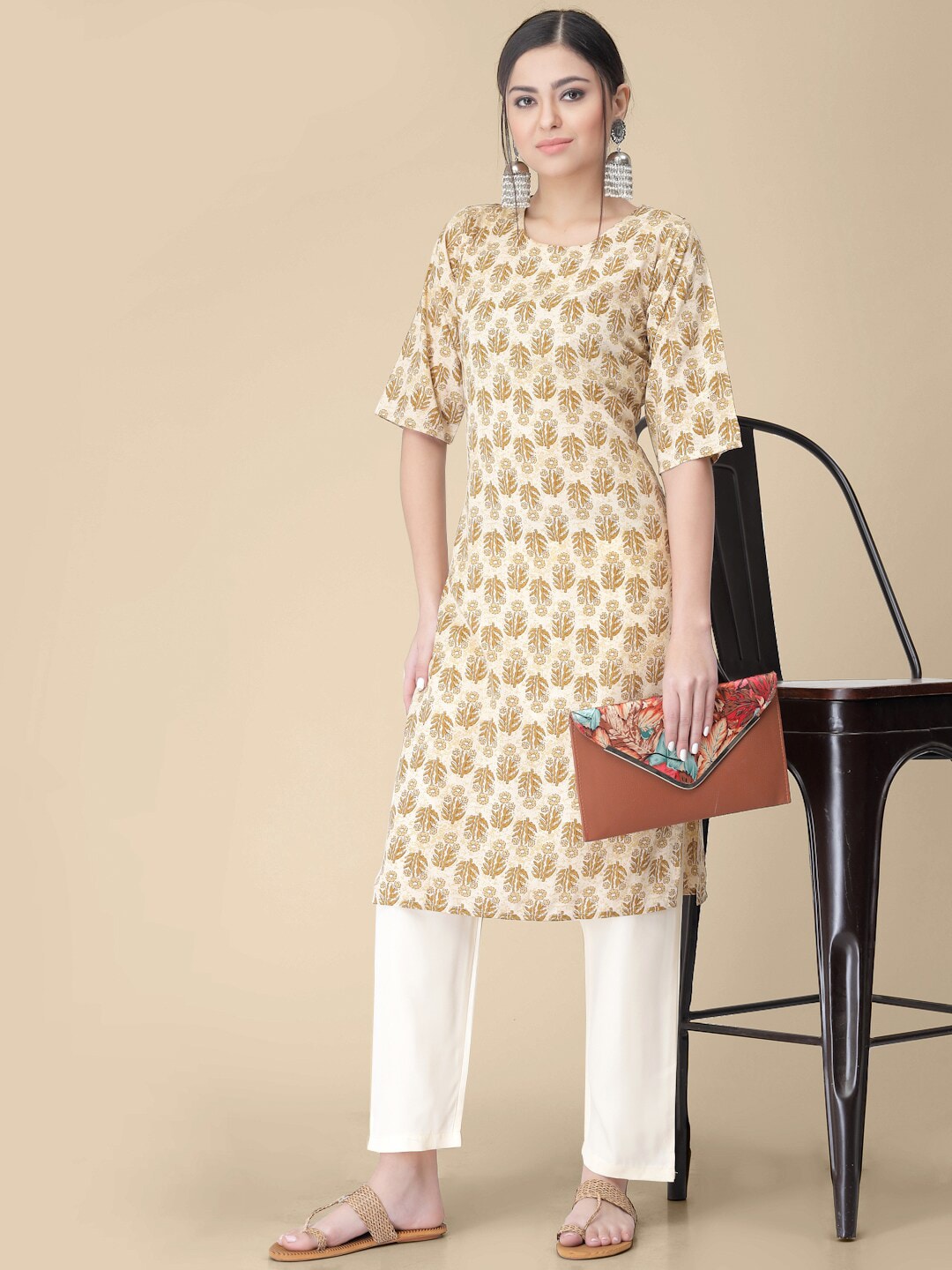 Kalini Floral Printed Regular Kurta with Trousers - Swadesiicart