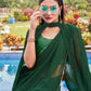 Tikhi Imli Green Gotta Patti Saree With Pleated cape | Swadesiicart