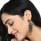 Mominos Fashion Johar Kamal Peacock Design Silver Colour Earrings - Swadesiicart