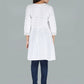 Kalini Women White Cotton Embroidered Chikankari Kurta | Swadesiicart