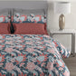 MYTRIDENT Blue Green Floral Cotton 144 TC Queen Bedsheet With 2 Pillow Covers - Swadesiicart